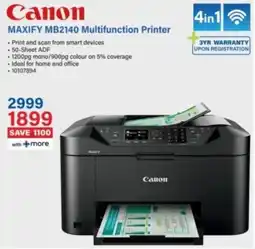 Incredible Connection Canon MAXIFY MB2140 Multifunction Printer offer
