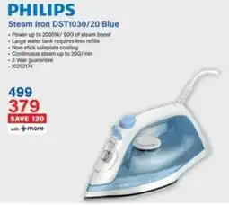 Incredible Connection Philips Steam Iron DST1030/20 Blue offer