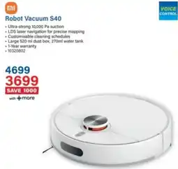 Incredible Connection Xiaomi Robot Vacuum S40 offer