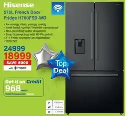 Incredible Connection Hisense French Door Fridge offer