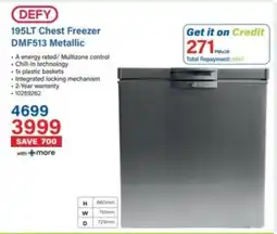 Incredible Connection Defy Chest Freezer DMF513 Metallic offer