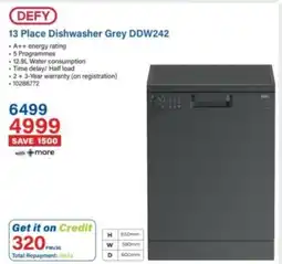Incredible Connection Defy 13 Place Dishwasher Grey DDW242 offer