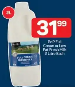 Pick n Pay PnP Full Cream or Low Fat Fresh Milk offer