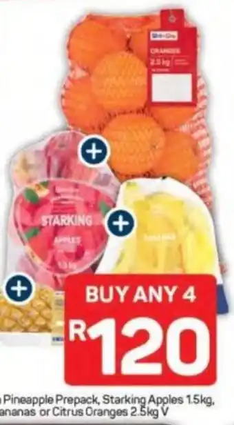 PnP Queen Pineapple Prepack, Starking Apples, Bananas or Citrus Oranges