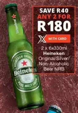 Checkers Liquor Shop Heineken Original/ Silver/ Non-Alcoholic Beer NRB offer