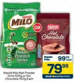 Pick n Pay Nestlé Milo Malt Powder Drink or Hot Chocolate offer