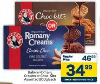 Pick n Pay Bakers Romany Creams or Choc-Kits Assorted offer