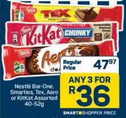 Pick n Pay Nestlé Bar-One, Smarties, Tex, Aero or KitKat Assorted offer