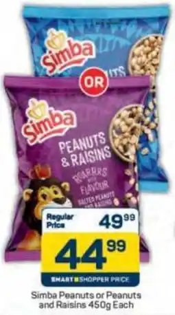Pick n Pay Simba Peanuts or Peanuts and Raisins offer
