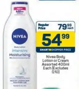Pick n Pay Nivea Body Lotion or Cream Assorted offer