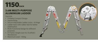 3.6m multi-purpose aluminium ladder