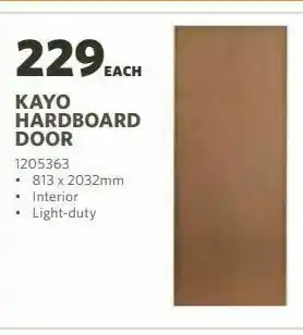 BUCO Kayo hardboard door offer