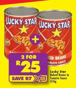 Shoprite LUCKY STAR BAKED BEANS IN TOMATO SAUCE 410g offer