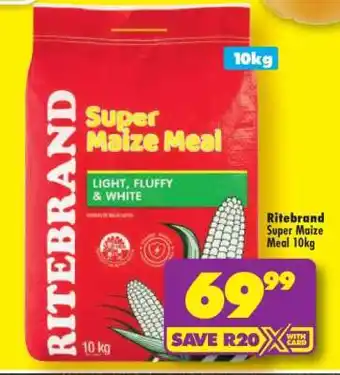 Shoprite Ritebrand Super Maize Meal 10kg offer