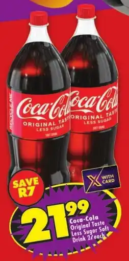 Shoprite Coca-Cola Original Taste Less Sugar Soft Drink offer