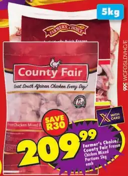 Shoprite Farmer's Choice/ County Fair Frozen Chicken Mixed Portions offer