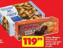 Shoprite Today/ Mama's Frozen Pies All Variants/ Sausage Rolls offer