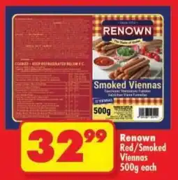 Shoprite Renown Red/ Smoked Viennas offer