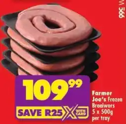 Shoprite Farmer Joe's Frozen Braaiwors offer