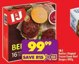 Shoprite I&J Beefers Original Frozen Econo Beef Burgers offer