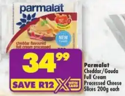 Shoprite Parmalat Cheddar/ Gouda Full Cream Processed Cheese Slices offer