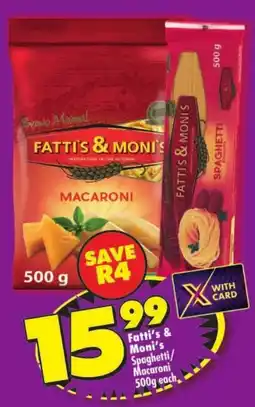Shoprite Fatti's & Moni's Spaghetti/ Macaroni offer
