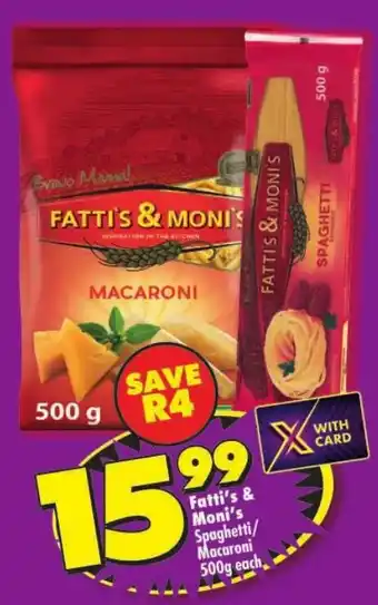 Shoprite Fatti's & Moni's Spaghetti/ Macaroni offer