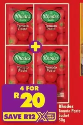 Shoprite Rhodes Tomato Paste Sachet offer
