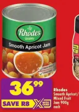 Shoprite Rhodes Smooth Apricot/ Mixed Fruit Jam offer