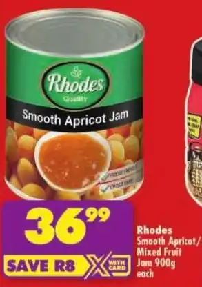 Shoprite Rhodes Smooth Apricot/ Mixed Fruit Jam offer