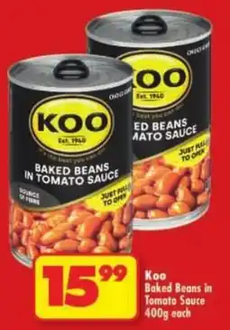 Shoprite Koo Baked Beans in Tomato Sauce offer