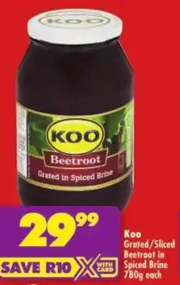 Shoprite Koo Grated/ Sliced Beetroot in Spiced Brine offer