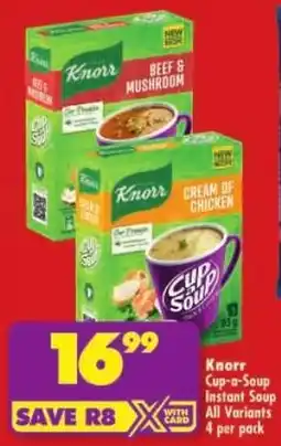Shoprite Knorr Cup-a-Soup Instant Soup All Variants offer