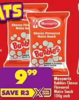 Shoprite Messaris Bubbles Cheese Flavoured Maize Snack offer