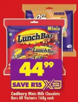 Shoprite Cadbury Minis Milk Chocolate Bars All Variants offer