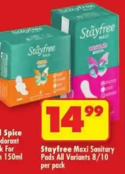 Shoprite Stayfree Maxi Sanitary Pads All Variants offer