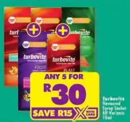 Shoprite Turbovite Flavoured Syrup Sachet All Variants offer