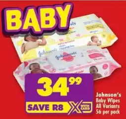 Shoprite Johnson's Baby Wipes All Variants offer