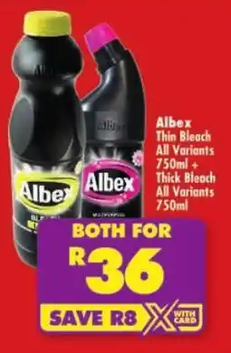 Shoprite Albex Thin Bleach All Variants + Thick Bleach All Variants offer