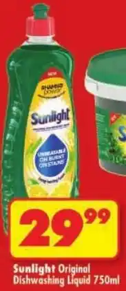 Shoprite Sunlight Original Dishwashing Liquid offer