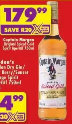 Shoprite Captain Morgan Original Spiced Gold Spirit Aperitif offer