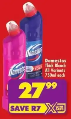 Shoprite Domestos Thick Bleach All Variants offer