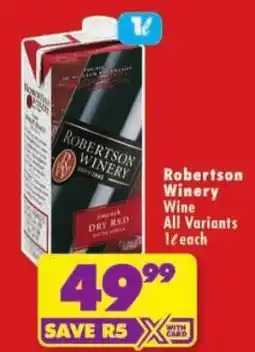 Shoprite Robertson Winery Wine All Variants offer