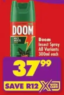Shoprite Doom Insect Spray All Variants offer