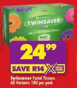Shoprite Twinsaver Facial Tissues All Variants offer