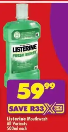 Shoprite Listerine Mouthwash All Variants offer