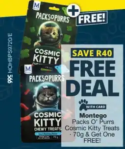 Checkers Montego Packs O' Purrs Cosmic Kitty Treats offer