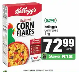 Spar Savemor Kellogg's Cornflakes offer