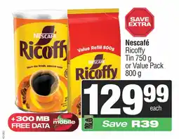 Spar Savemor Nescafé Ricoffy Tin or Value Pack offer