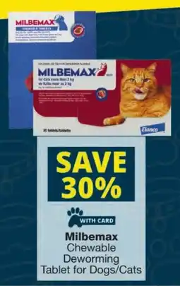 Checkers Milbemax Chewable Deworming Tablet for Dogs/ Cats offer